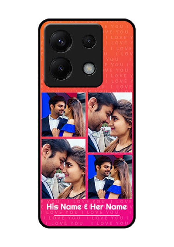 Xiaomi Redmi Note 13 Pro 5G Custom Glass Phone Case - I Love You Pink Design