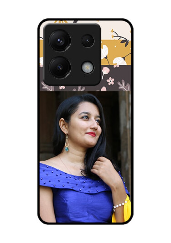 Xiaomi Redmi Note 13 Pro 5G Custom Glass Phone Case - Stylish Floral Design
