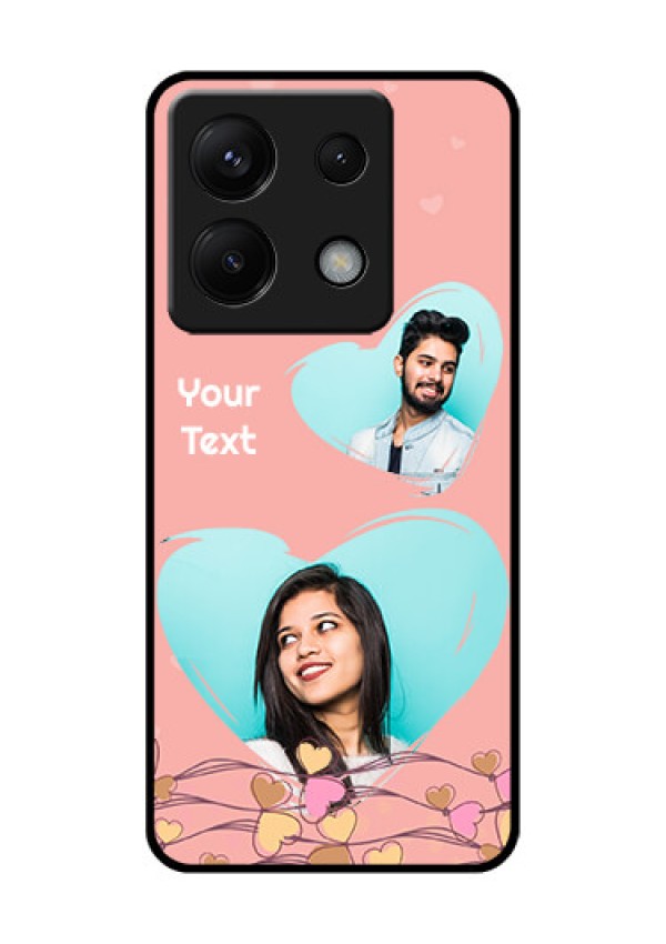 Xiaomi Redmi Note 13 Pro 5G Custom Glass Phone Case - Love Doodle Design