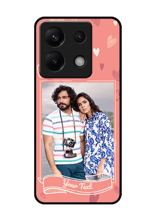 Xiaomi Redmi Note 13 Pro 5G Custom Glass Phone Case - Love Doodle Art Design