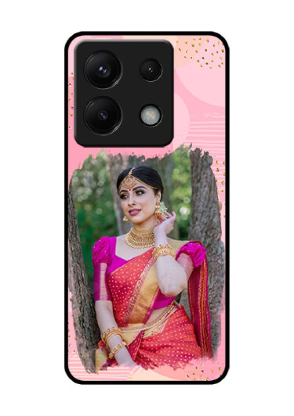 Xiaomi Redmi Note 13 Pro 5G Custom Glass Phone Case - Gold Glitter Splash Design