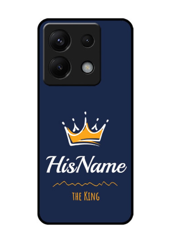 Xiaomi Redmi Note 13 Pro 5G Custom Glass Phone Case - King With Name Design