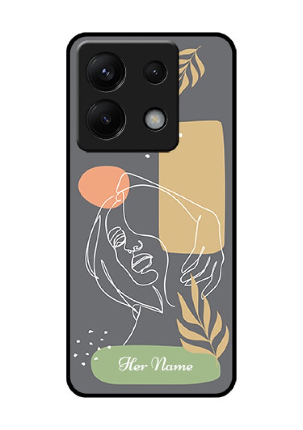 Xiaomi Redmi Note 13 Pro 5G Custom Glass Phone Case - Gazing Woman Line Art Design