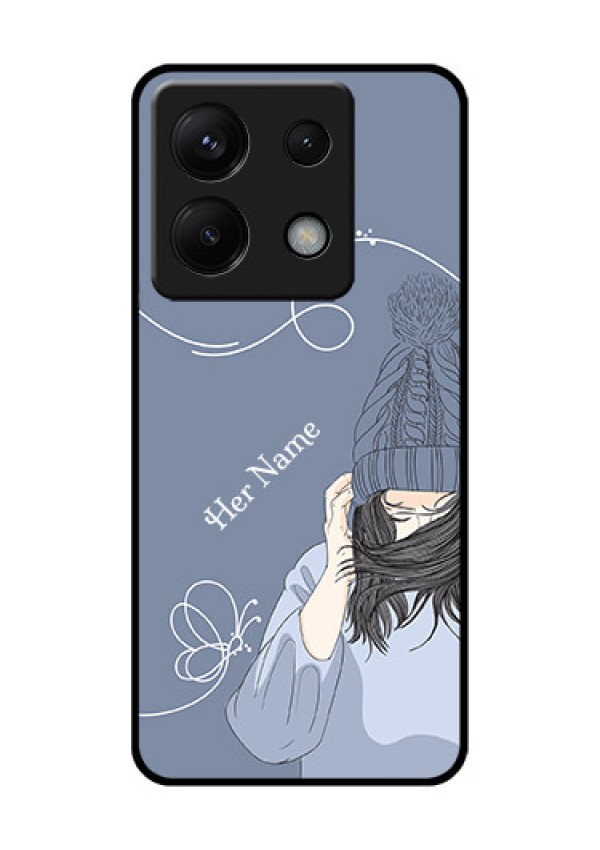 Xiaomi Redmi Note 13 Pro 5G Custom Glass Phone Case - Girl In Winter Outfit Design