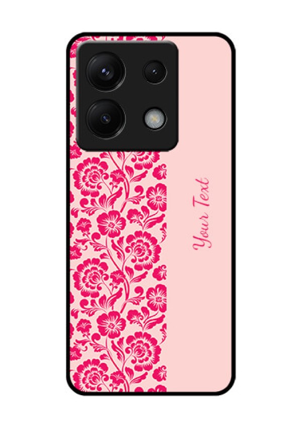 Xiaomi Redmi Note 13 Pro 5G Custom Glass Phone Case - Attractive Floral Pattern Design