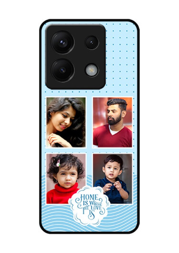 Xiaomi Redmi Note 13 Pro 5G Custom Glass Phone Case - Cute Love Quote With 4 Pic Upload Design