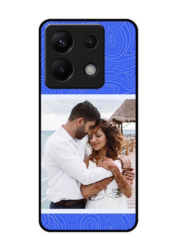 Xiaomi Redmi Note 13 Pro 5G Custom Glass Phone Case - Curved Line Art With Blue And White Design