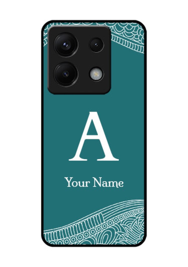 Xiaomi Redmi Note 13 Pro 5G Custom Glass Phone Case - Line Art Pattern With Custom Name Design