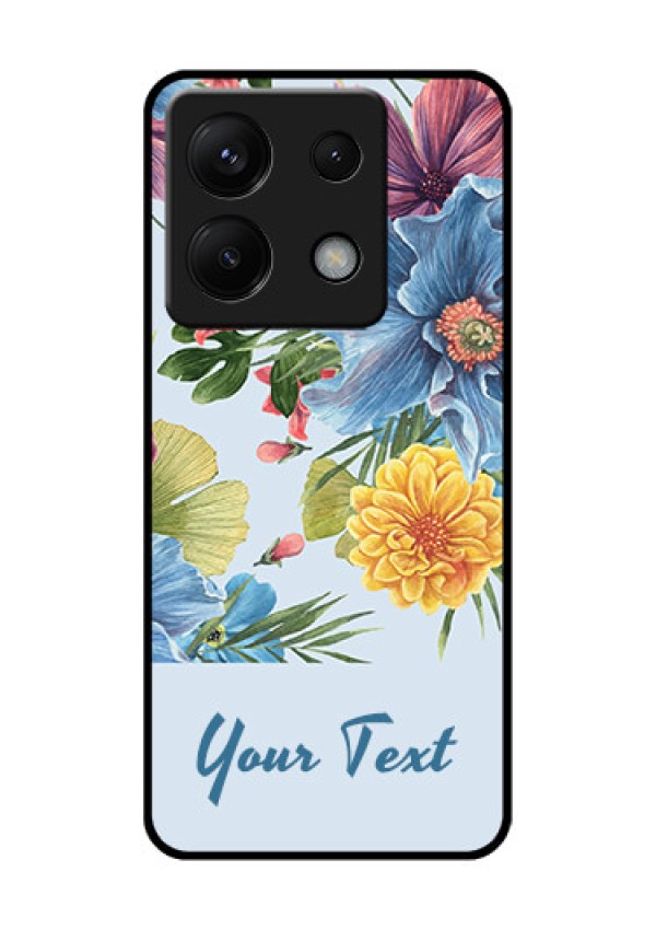 Xiaomi Redmi Note 13 Pro 5G Custom Glass Phone Case - Stunning Watercolored Flowers Painting Design