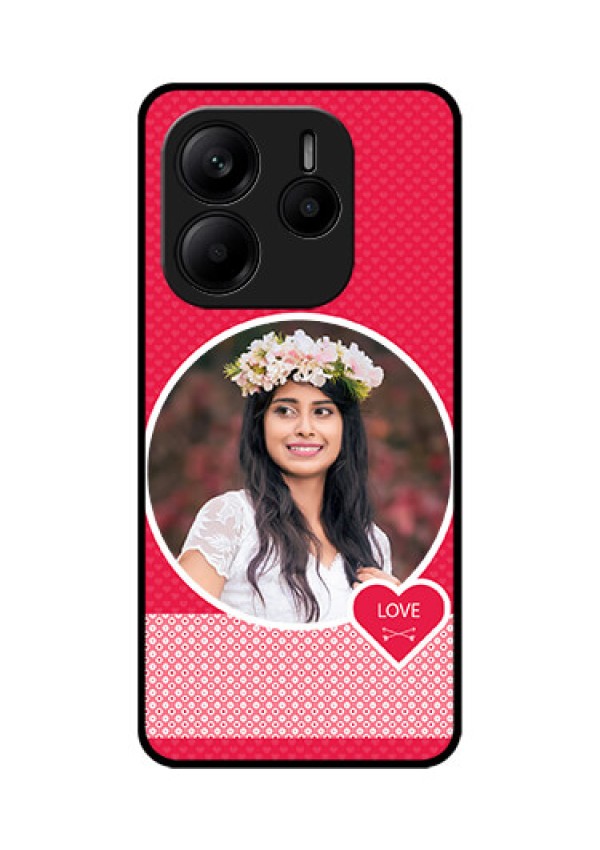 Redmi Note 14 5G Custom Glass Phone CasePink Color Pattern Design