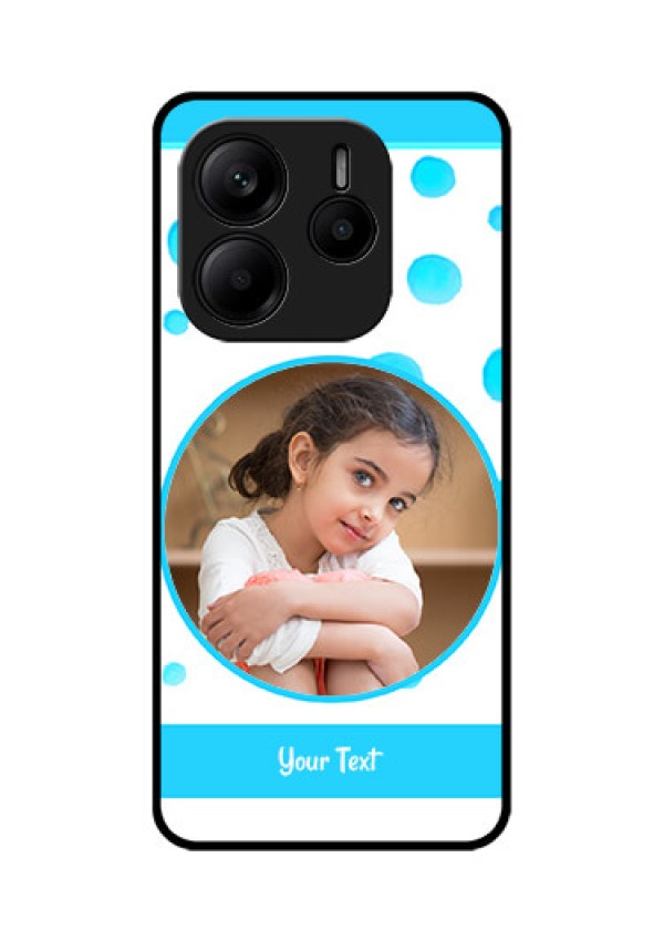 Redmi Note 14 5G Custom Glass Phone CaseBlue Bubbles Pattern Design