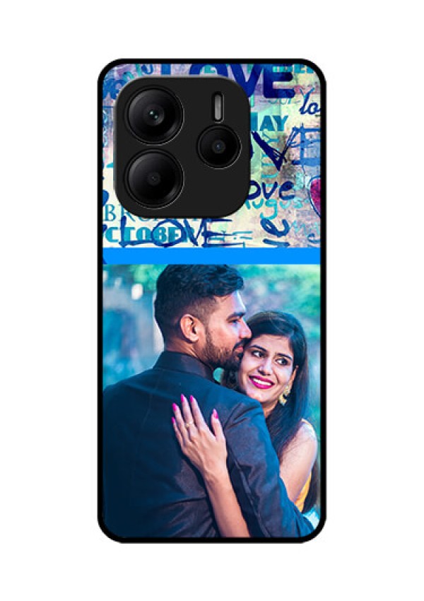 Redmi Note 14 5G Custom Glass Phone CaseColorful Love Design