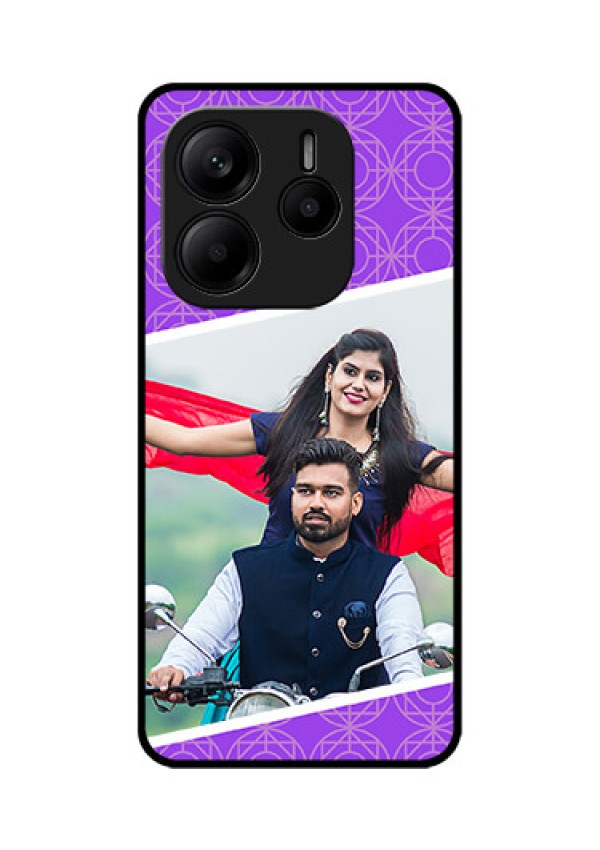 Redmi Note 14 5G Custom Glass Phone CaseViolet Color Pattern Design