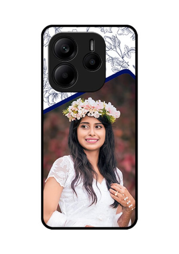 Redmi Note 14 5G Custom Glass Phone CaseClassy Floral Design