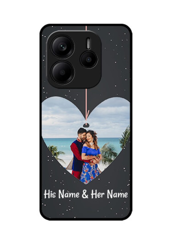 Redmi Note 14 5G Custom Glass Phone CaseHanging Heart Design