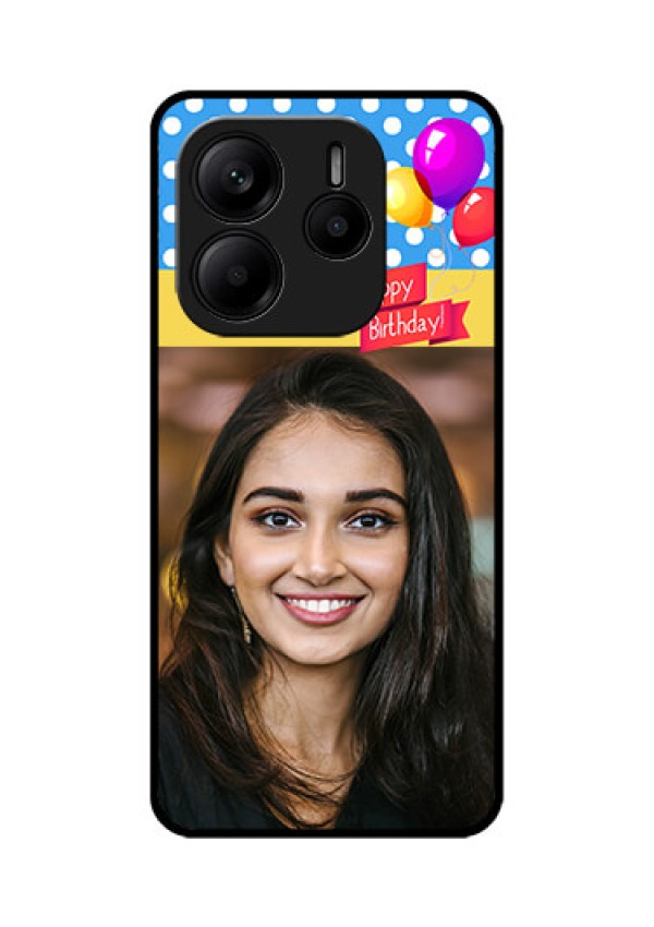 Redmi Note 14 5G Custom Glass Phone CaseHappy Birthday Design