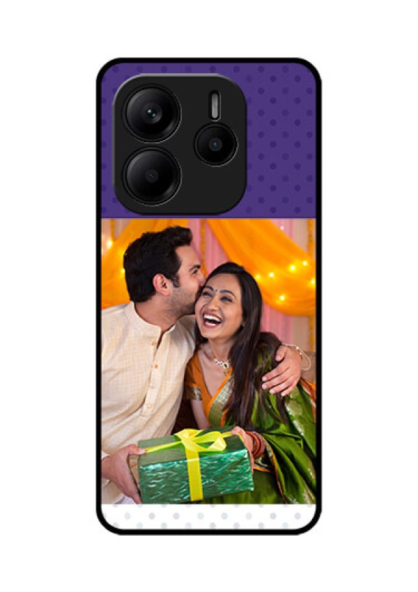Redmi Note 14 5G Custom Glass Phone CaseViolet Colored Pattern Design