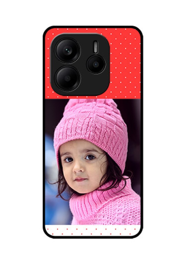 Redmi Note 14 5G Custom Glass Phone CaseRed Pattern Design