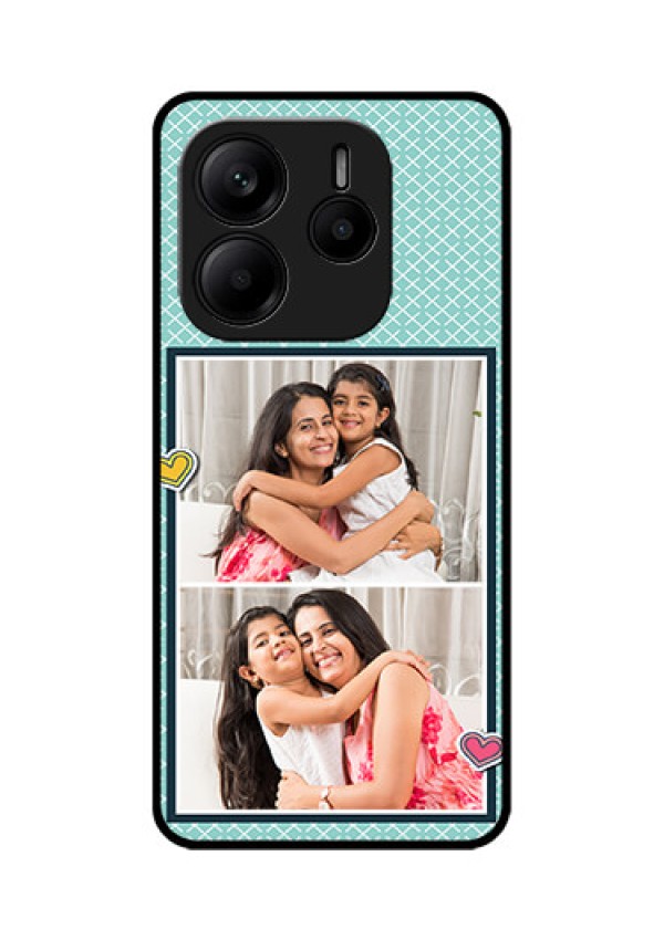 Redmi Note 14 5G Custom Glass Phone Case2 Image Holder With Pattern Design