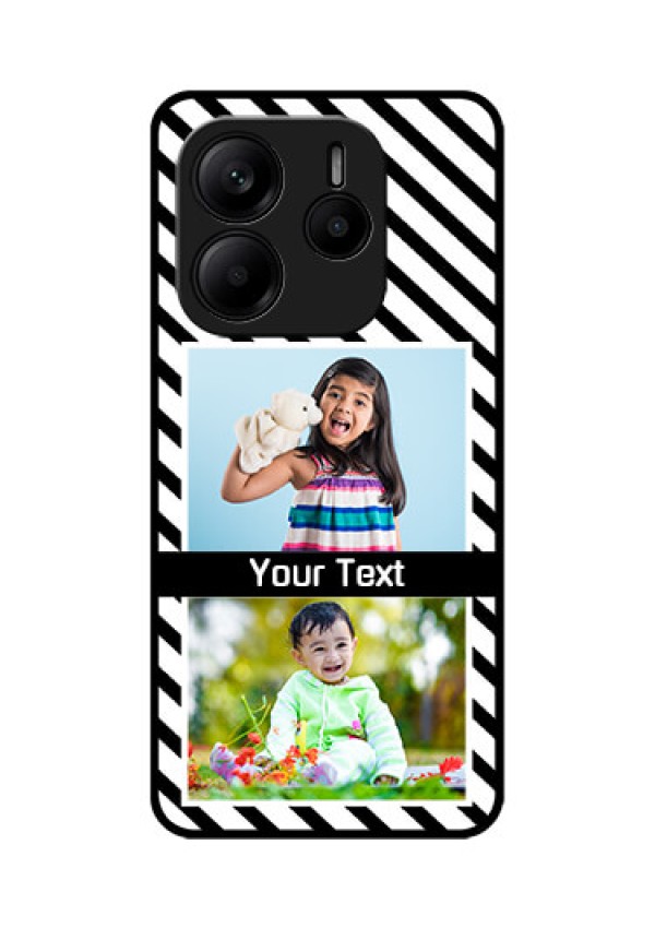 Redmi Note 14 5G Custom Glass Phone CaseBlack And White Stripes Design