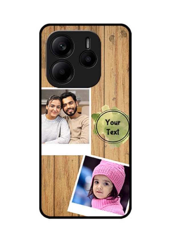Redmi Note 14 5G Custom Glass Phone CaseWooden Texture Design