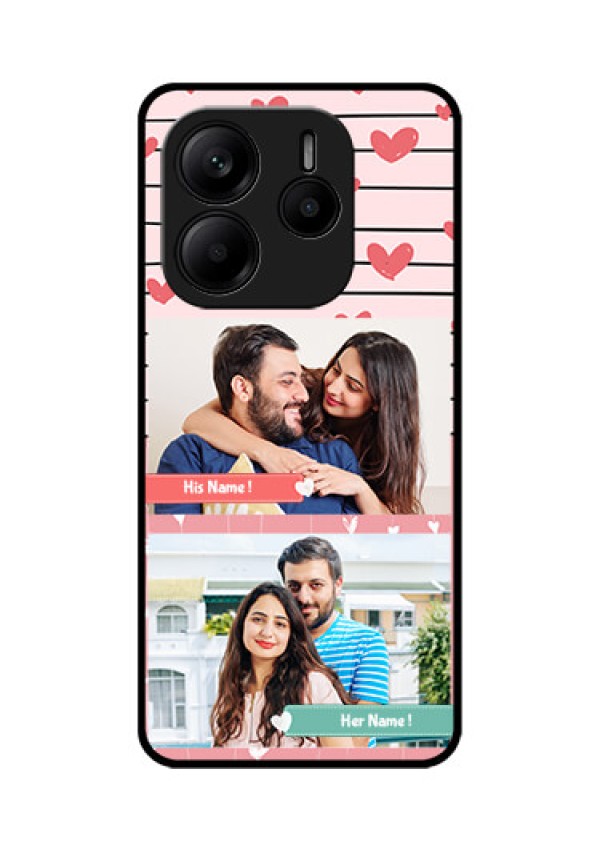 Redmi Note 14 5G Custom Glass Phone CasePhoto With Heart Design