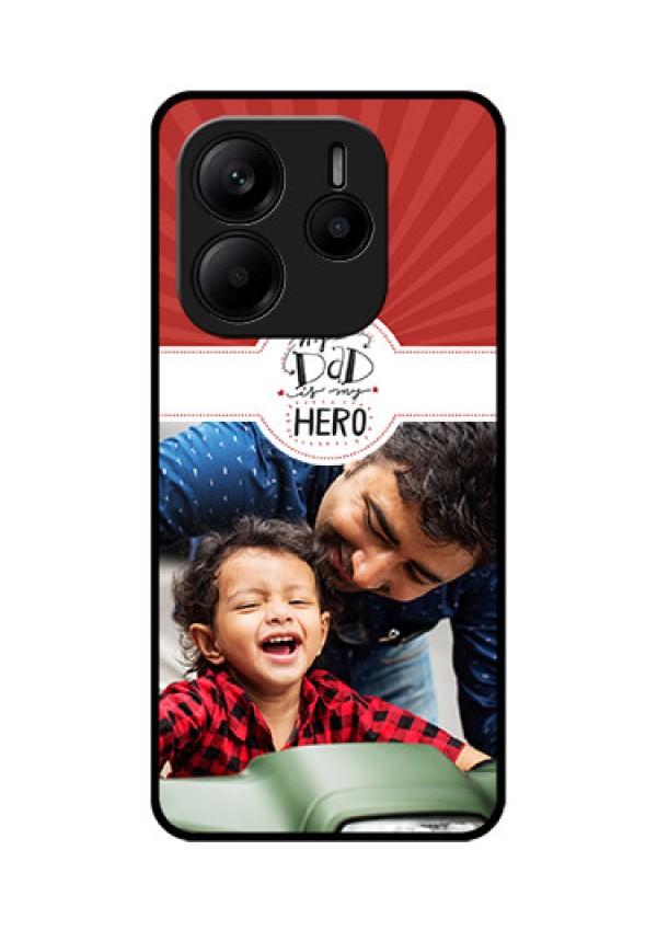 Redmi Note 14 5G Custom Glass Phone CaseMy Dad Hero Design
