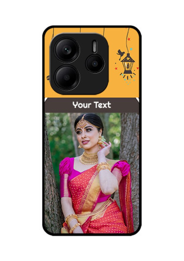 Redmi Note 14 5G Custom Glass Phone CaseWith Family Picture And Icons