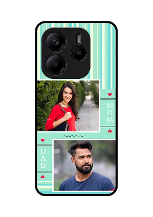 Redmi Note 14 5G Custom Glass Phone CaseMom and Dad Pic Design