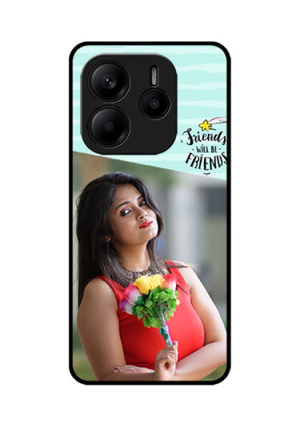 Redmi Note 14 5G Custom Glass Phone CaseFriends Picture Icon Design