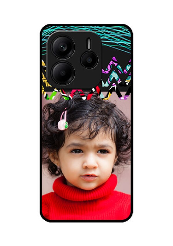 Redmi Note 14 5G Custom Glass Phone CaseNeon Abstract Design