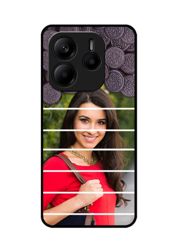 Redmi Note 14 5G Custom Glass Phone CaseWith Oreo Biscuit Design