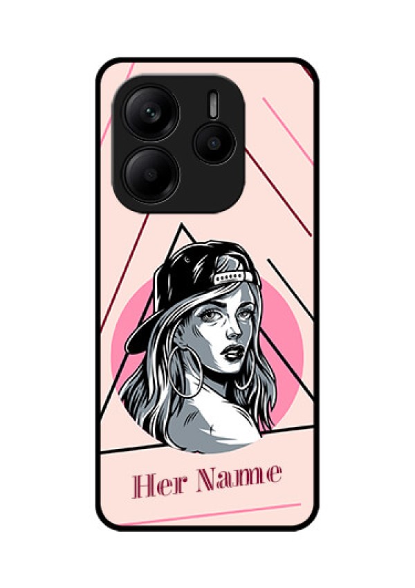 Redmi Note 14 5G Custom Glass Phone CaseRockstar Girl Design