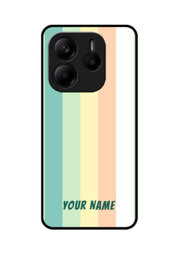 Redmi Note 14 5G Custom Glass Phone CaseMulti - Colour Stripes Design