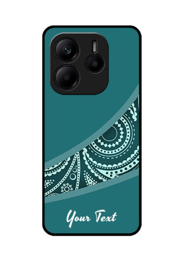 Redmi Note 14 5G Custom Glass Phone CaseSemi Visible Floral Design