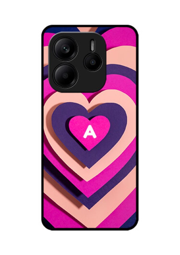 Redmi Note 14 5G Custom Glass Phone CaseCute Heart Pattern Design