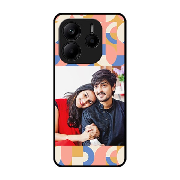 Redmi Note 14 5G Custom Glass Phone CaseSemi - Circle Maze Pattern Design