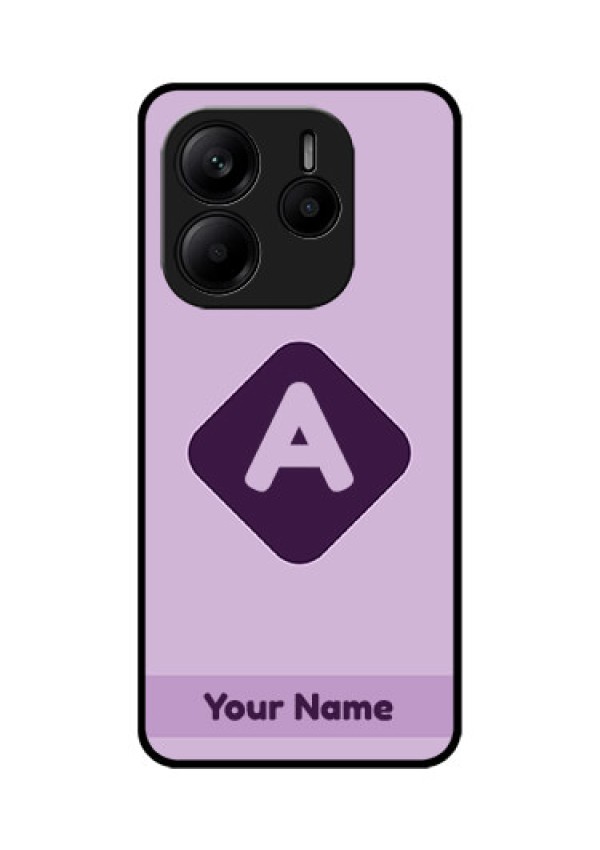 Redmi Note 14 5G Custom Glass Phone CaseCustom Letter In Curved Badge Design