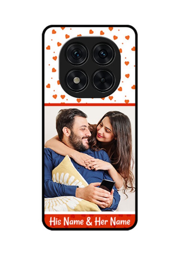 Redmi Note 14 Pro 5G Custom Glass Phone CaseOrange Love Symbol Design