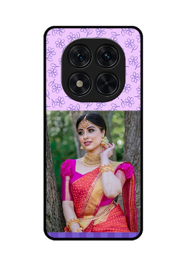 Redmi Note 14 Pro 5G Custom Glass Phone CasePurple Floral Design