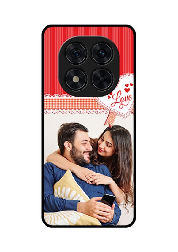 Redmi Note 14 Pro 5G Custom Glass Phone CaseRed Love Pattern Design
