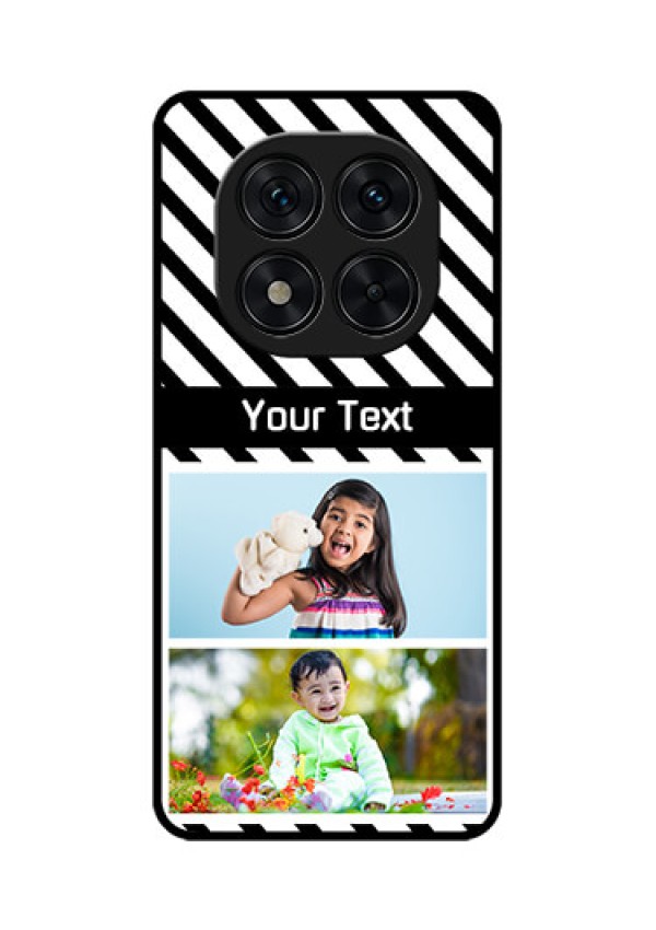 Redmi Note 14 Pro 5G Custom Glass Phone CaseBlack And White Stripes Design