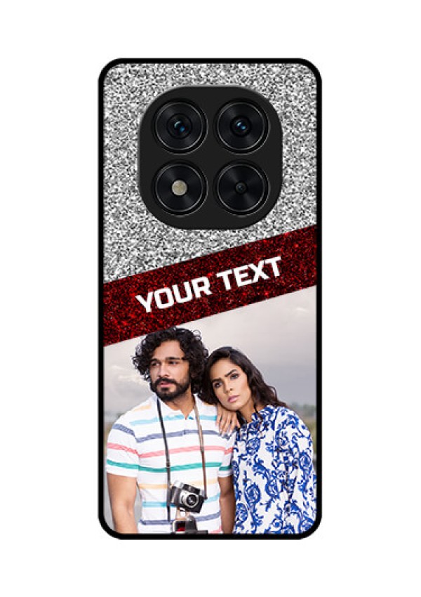 Redmi Note 14 Pro 5G Custom Glass Phone CaseImage Holder With Glitter Strip Design