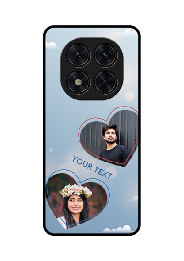 Redmi Note 14 Pro 5G Custom Glass Phone CaseBlue Color Couple Design