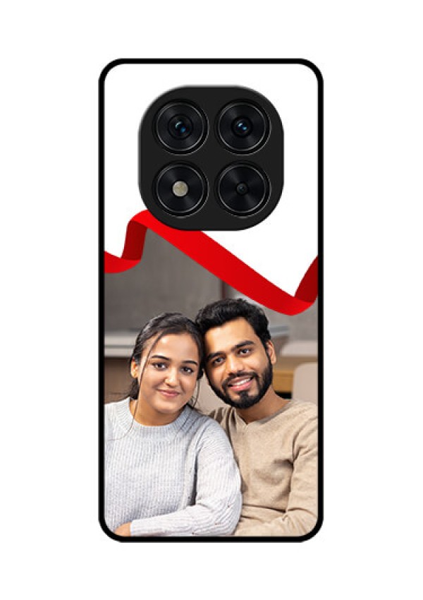 Redmi Note 14 Pro 5G Custom Glass Phone CaseRed Ribbon Frame Design