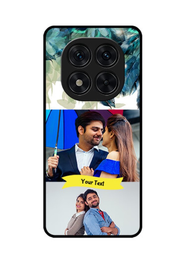 Redmi Note 14 Pro 5G Custom Glass Phone CaseImage With Boho Peacock Feather Design