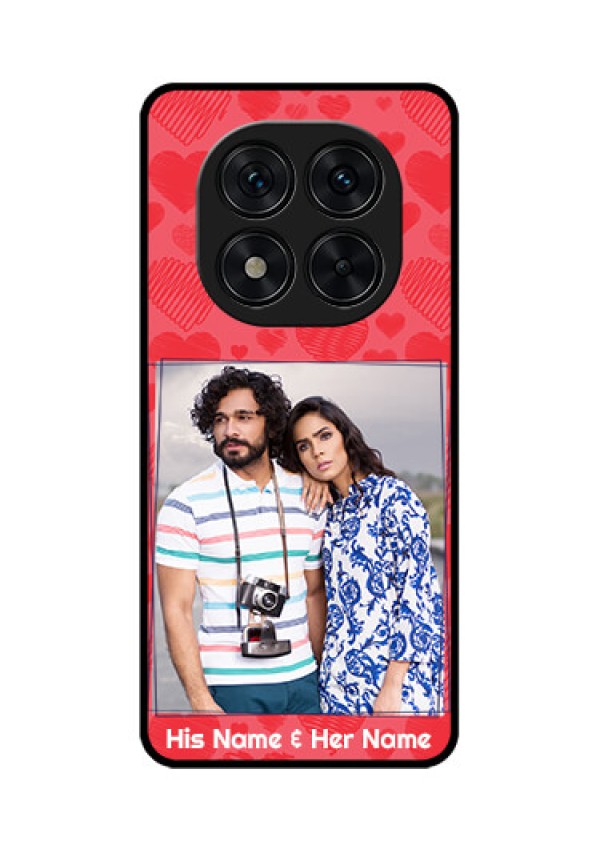 Redmi Note 14 Pro 5G Custom Glass Phone CaseWith Red Heart Symbols Design