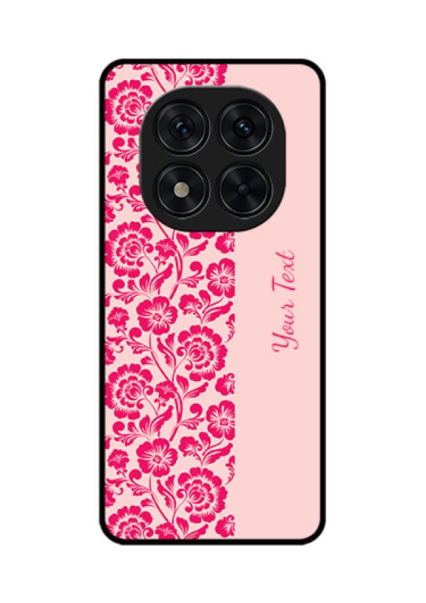 Redmi Note 14 Pro 5G Custom Glass Phone CaseAttractive Floral Pattern Design