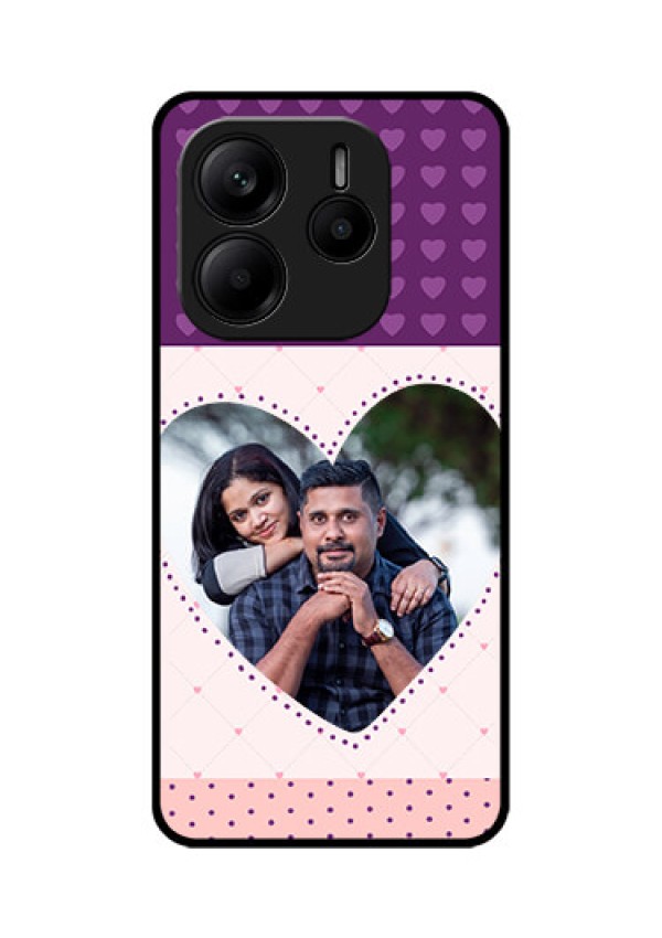Redmi Note 14 SE 5G Custom Glass Phone Case - Violet Love Dots Design