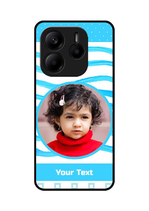 Redmi Note 14 SE 5G Custom Glass Phone Case - Simple Blue Case Design